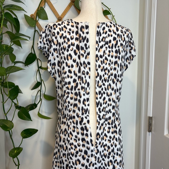 LOFT Leopard Print Flutter Sleeve Midi Dress - Picture 8 of 13